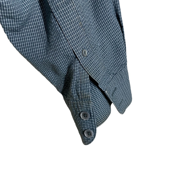 Lucchese Blue and White Plaid button up sz Large - Picture 11 of 12